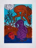 Laugh Out Loud by Eileen Cooper, lithograph, sold Jul 2024