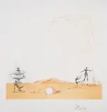 Phantasmes de la Plaine de l'Ampurdan by Salvador Dalí, Drypoint with etching and aquatint in colours, sold Jul 2024