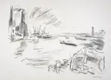 Battersea Power Station by Oskar Kokoschka, Lithograph, sold Jul 2024