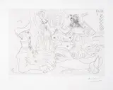 Reclining Man in Turban and Belly Dancer by Pablo Picasso, Etching with drypoint, offered Jul 2024