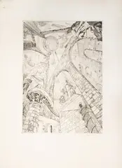La Tour de Babel by Roger Vieillard, pencil, sold Jul 2024