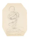 Self-portrait with construction by Sven Berlin, Pencil, sold Jul 2024