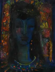 Head of a woman by Sven Berlin, Oil on board, sold Jul 2024
