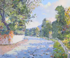 Promenade a croissey by Pierre Bittar, Oil on canvas, sold Jul 2024