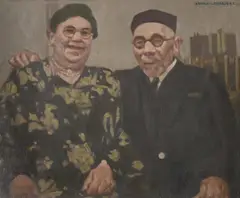 Diamond wedding by Arnold Auerbach, Oil on canvas, offered Jul 2024