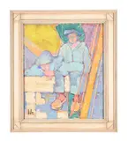 Breton fisherboys by Alfred Wolmark, Oil on canvas, sold Jul 2024