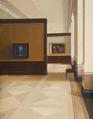 The long gallery by Peter Kelly, Oil on canvas-board, sold Jul 2024