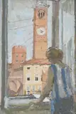 The window, verona by Bernard Dunstan, Oil on canvas-board, sold Jul 2024