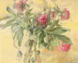 Peonies by Emily Patrick, Oil on board, sold Jul 2024