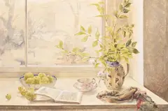 Still life on a window sill by Emily Patrick, Oil on board, sold Jul 2024