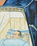 Dayan bratby in pram ii by John Bratby, Oil on canvasSigned, offered Jul 2024
