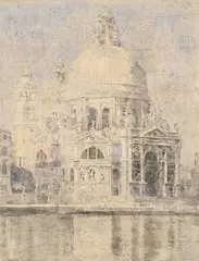 Santa maria della salute by Walter Richard Sickert, Pencil, charcoal and watercolour, sold Jul 2024