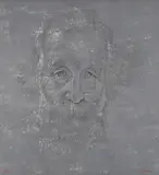 Portrait of the philosopher gaston bachelard by Hans Bellmer, 1957, Oil and ink on board, sold Jul 2024