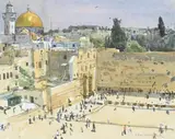 The western wall by Ken Howard, Watercolour, sold Jul 2024