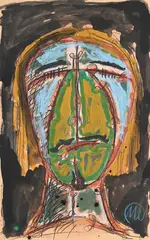 Untitled by Markus Lüpertz, Watercolour, gouache, ink and charcoal, sold Jul 2024