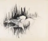 Horse and rider by Angela Conner, Ink, sold Jul 2024