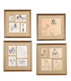 Un delegates by Angela Conner, Ink Variously inscribed Various sizes, the largest, offered Jul 2024
