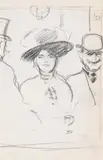 Figures at a bar by John Duncan Fergusson, drawing, sold Jul 2024