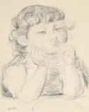 Study of jackie by Jacob Epstein, Charcoal, offered Jul 2024