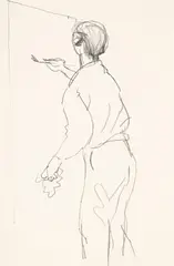 A painter at work by Keith Vaughan, Pencil, sold Jul 2024