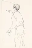 A painter at work by Keith Vaughan, Pencil, sold Jul 2024