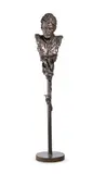 Lucian freud by Angela Conner, Bronze, mounted onto metal stand, sold Jul 2024