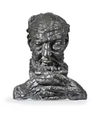 Old pinager by Jacob Epstein, Bronze with green patina, sold Jul 2024