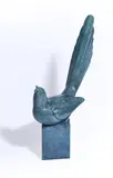 Magpie by Geoffrey Dashwood, Bronze with a blue/green patina, offered Jul 2024