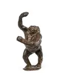 Gorilla ii by David Wynne, Bronze with brown patina, sold Jul 2024