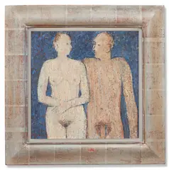 Adam & eve by Marysia Donaldson, Oil on board, sold Jul 2024