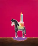 Donkey Candlestick by Craigie Aitchison, Screenprint in colours, sold Jul 2024
