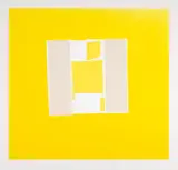 Canvas on Chrome by Sandra Blow, Screenprint in colours with collage, sold Jul 2024