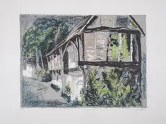 Courthouse by John Piper, Lithograph printed in colours, sold Jul 2024