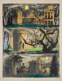 Clytha Castle Triptych by John Piper, Screenprint in colours, offered Jul 2024