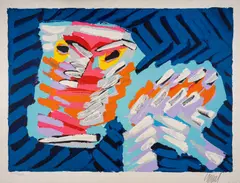Sad Cat by Karel Appel, Lithograph printed in colours, offered Jul 2024
