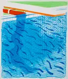 Pool Made with Paper and Blue Ink for Book by David Hockney, Ink for Book, from Paper Pools, sold Jul 2024
