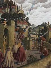 The Patronal Festival by Simon Palmer, watercolour and gouache, sold Nov 2024