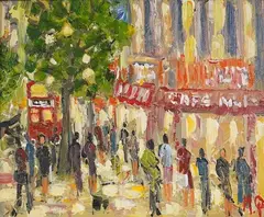 Christmas lights by Michael Quirke, 2012, oil on canvas, sold Nov 2024