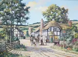 Call at the Village inn, North Hill, Somerset by Alan King, oil on canvas board, sold Nov 2024