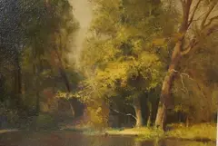 ‘’Epping Forest’’ by Kenneth Denton, oil on board, sold Nov 2024