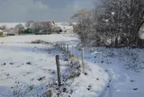 Winter Footpath to Tarring Neville by Andrew Dandridge, gouache on paper, sold Nov 2024