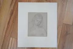 Study of a young woman by William Shackleton, pencil, sold Nov 2024