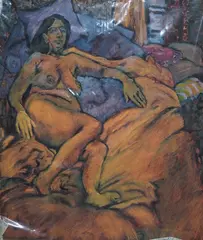 Reclining nude females by Raymond Arthur Roadnight, oil, sold Nov 2024