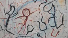 Surreal composition by Raymond Coxon, oil on canvas, sold Nov 2024
