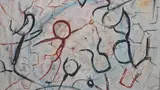 Surreal composition by Raymond Coxon, oil on canvas, sold Nov 2024