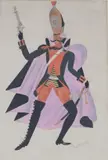 Full length study of a gentleman wearing by Arthur E. Barbosa, ink and watercolour, offered Nov 2024