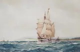 Fair wind up Channel by Frederick James Aldridge, watercolour, sold Nov 2024
