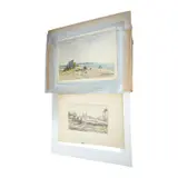 Folio of watercolours by Sydney Maiden, etching, sold Nov 2024