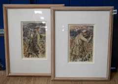 Shooting scenes by George Anderson Short, watercolor, offered Nov 2024