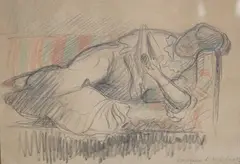 Coloured crayon by Henri-Edmond Cross, pencil, sold Nov 2024